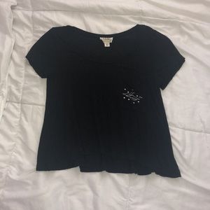 Pacsun LA Hearts Black Pocket Crop Top